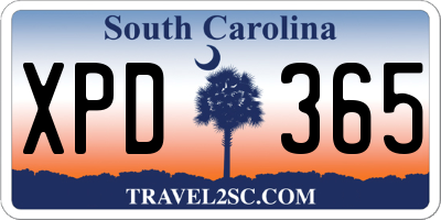 SC license plate XPD365