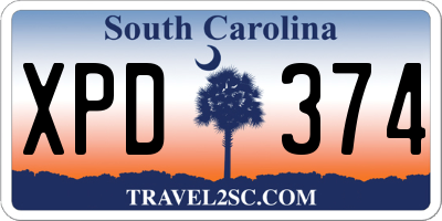 SC license plate XPD374