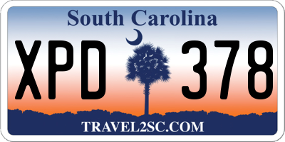 SC license plate XPD378