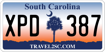 SC license plate XPD387