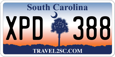 SC license plate XPD388