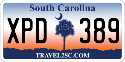 SC license plate XPD389