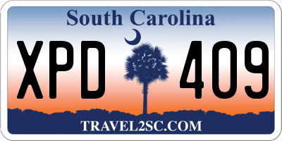 SC license plate XPD409