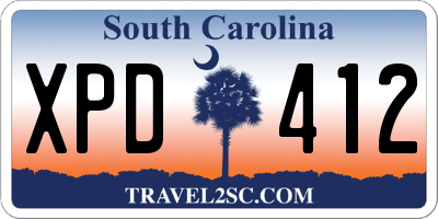 SC license plate XPD412