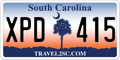 SC license plate XPD415