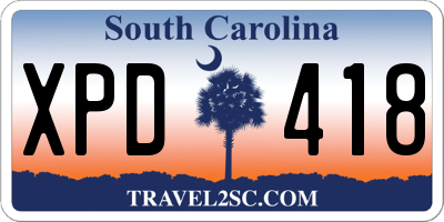 SC license plate XPD418