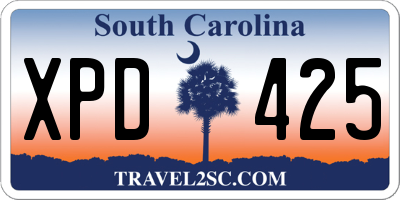 SC license plate XPD425