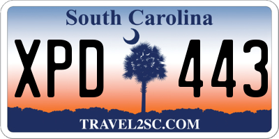 SC license plate XPD443