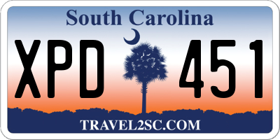 SC license plate XPD451