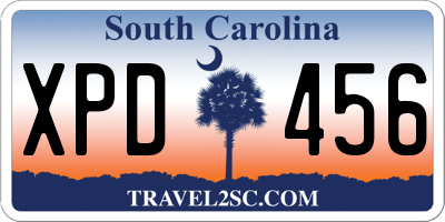 SC license plate XPD456