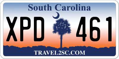 SC license plate XPD461