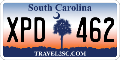SC license plate XPD462