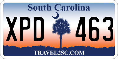 SC license plate XPD463