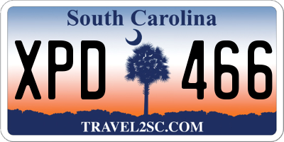 SC license plate XPD466