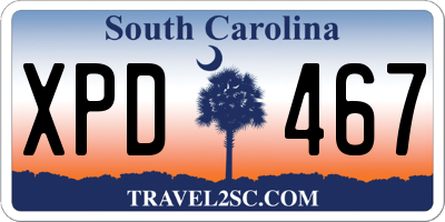 SC license plate XPD467