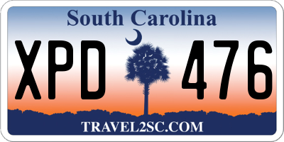 SC license plate XPD476