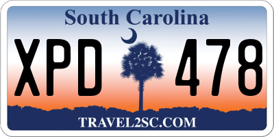 SC license plate XPD478