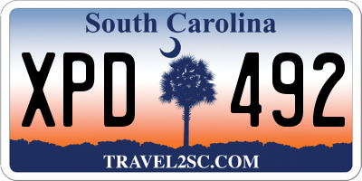 SC license plate XPD492