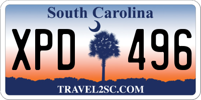 SC license plate XPD496