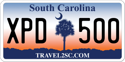 SC license plate XPD500