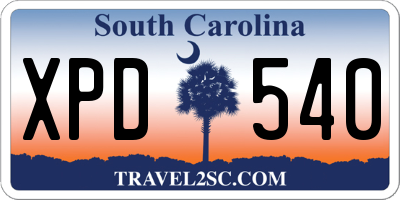 SC license plate XPD540