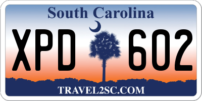 SC license plate XPD602