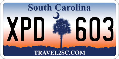 SC license plate XPD603