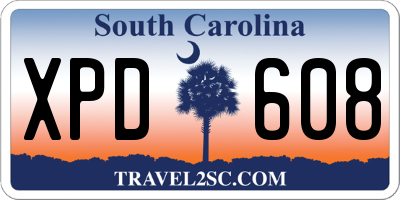 SC license plate XPD608
