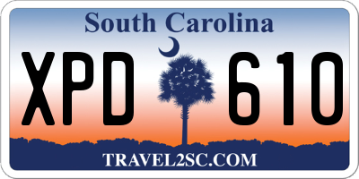 SC license plate XPD610
