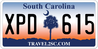 SC license plate XPD615