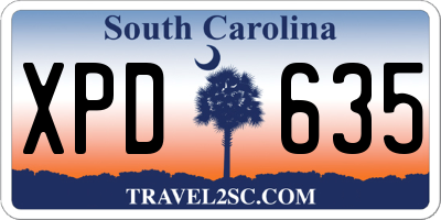 SC license plate XPD635