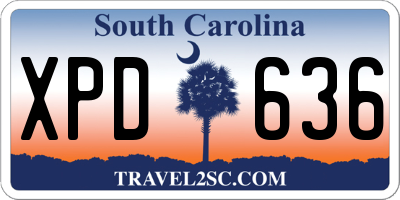 SC license plate XPD636