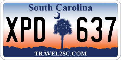 SC license plate XPD637