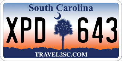 SC license plate XPD643