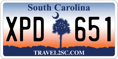SC license plate XPD651