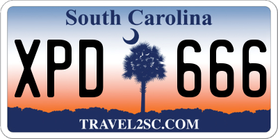 SC license plate XPD666