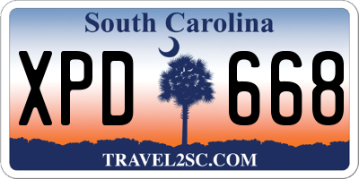 SC license plate XPD668