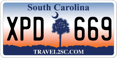 SC license plate XPD669