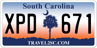 SC license plate XPD671