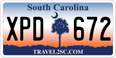 SC license plate XPD672