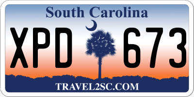 SC license plate XPD673