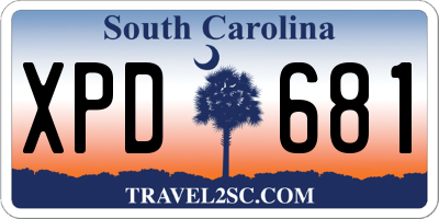 SC license plate XPD681