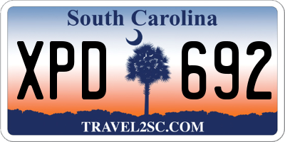 SC license plate XPD692