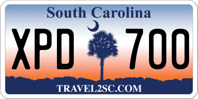 SC license plate XPD700