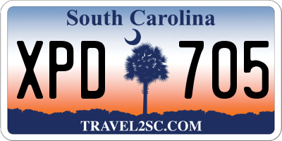 SC license plate XPD705