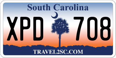SC license plate XPD708