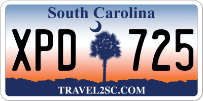 SC license plate XPD725