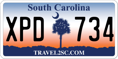 SC license plate XPD734