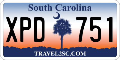 SC license plate XPD751