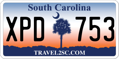 SC license plate XPD753